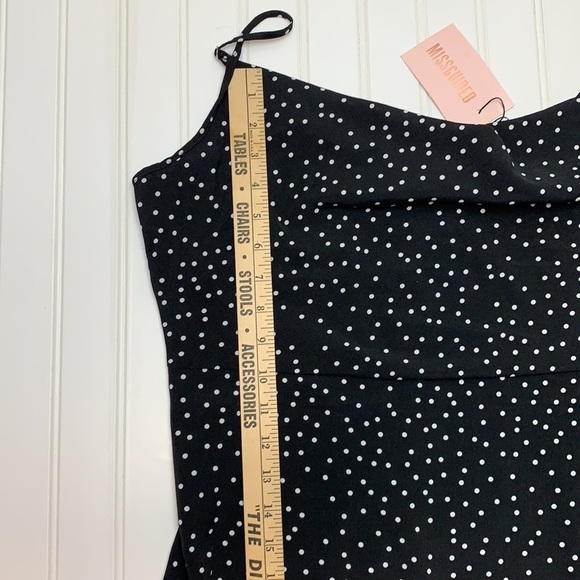 Missguided black polka dot, drape front dress NWT - Picture 10 of 16
